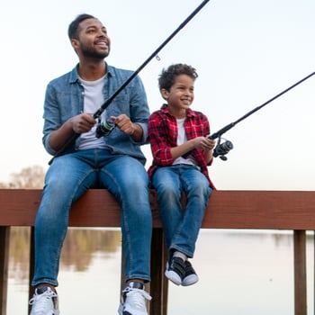 Father and son fishing